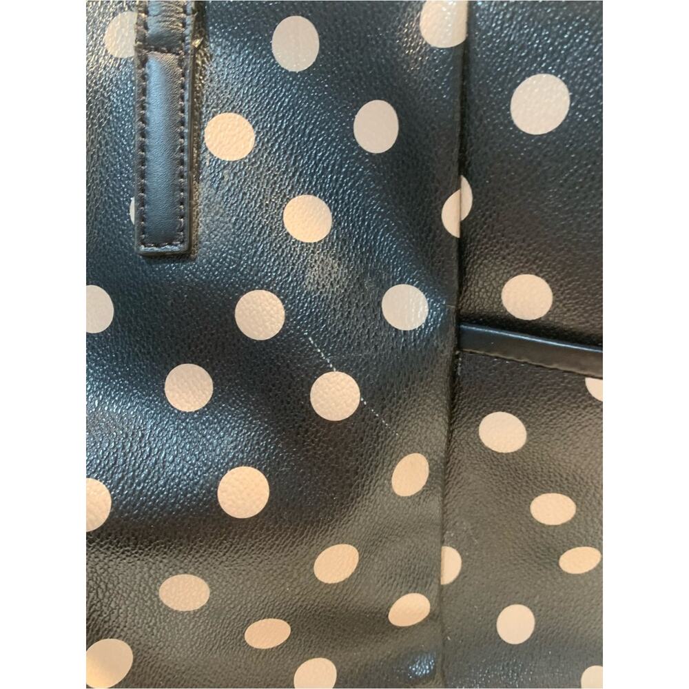 Kate Spade Adaira Wellesley Polka Dot Diaper Tote Bag Black Tan Preppy - Picture 7 of 16